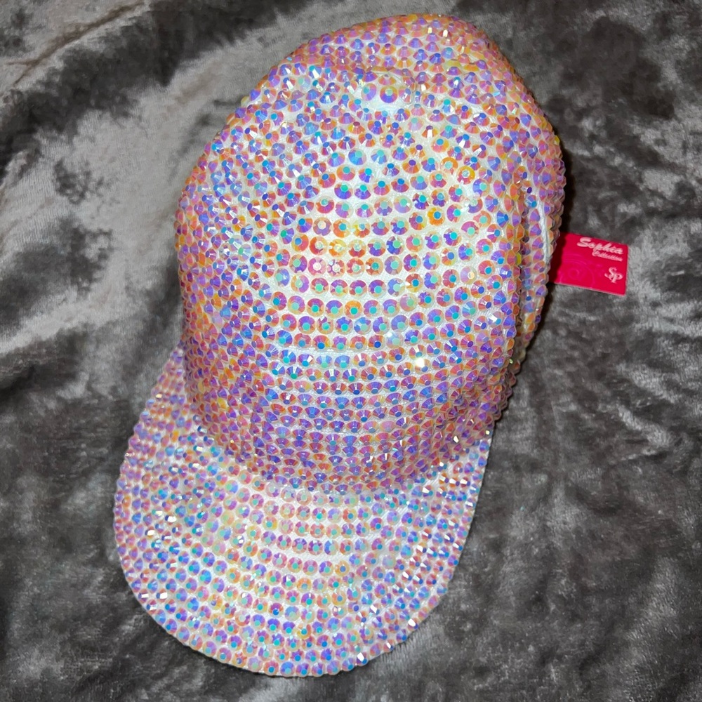 Sophia Collection White Bling Hat